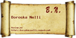 Boroska Nelli névjegykártya